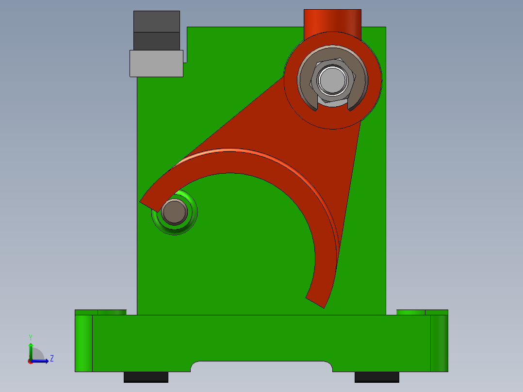拖拉机变速箱拨叉加工工艺及铣槽夹具设计【含三维SolidWorks】【原创设计】左视图