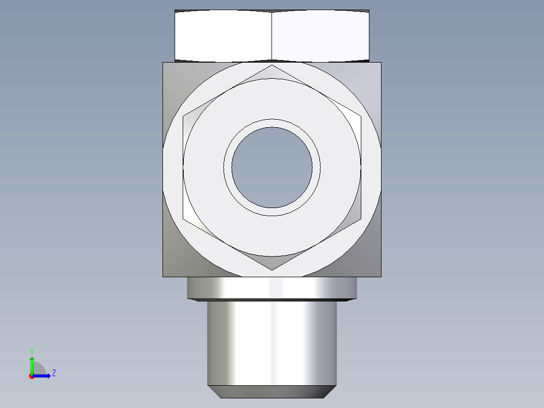 卡套式工业通用硬管接头EO_High_pressure_banjo_tee_TH12LM71左视图