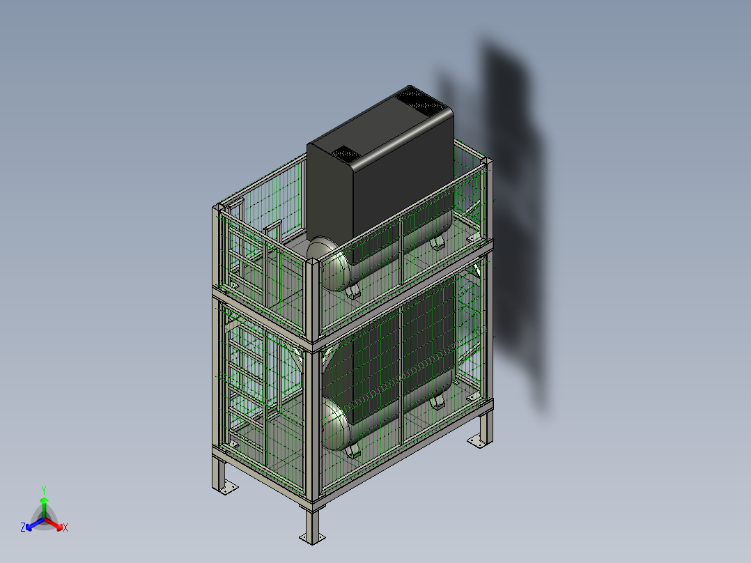 压缩机机柜--stp正等轴测图