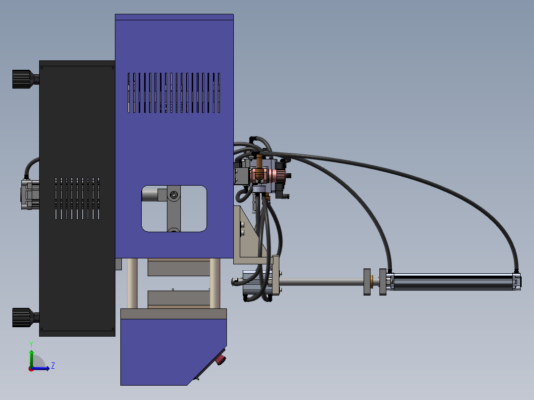 小型注塑机左视图