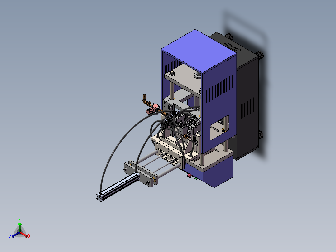 小型注塑机正等轴测图