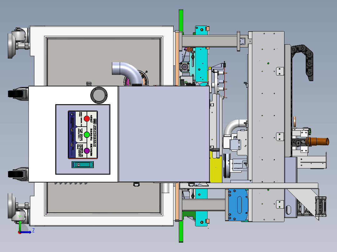 分板机（sw16可编辑+工程图+bom）左视图