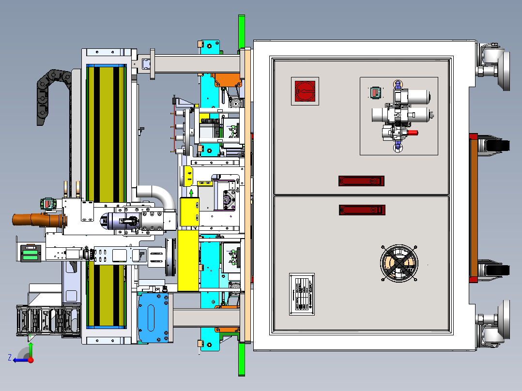 分板机（sw16可编辑+工程图+bom）右视图