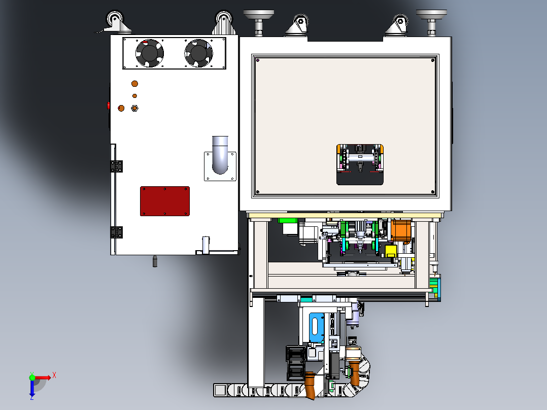 分板机（sw16可编辑+工程图+bom）俯视图