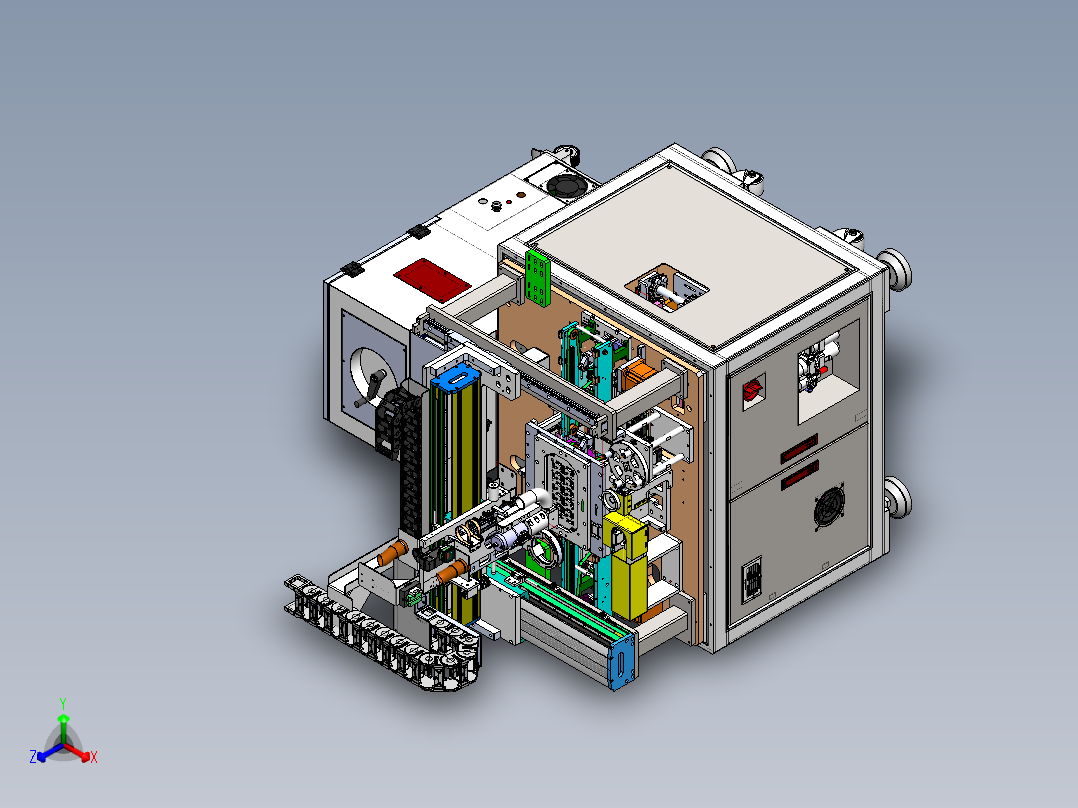 分板机（sw16可编辑+工程图+bom）正等轴测图