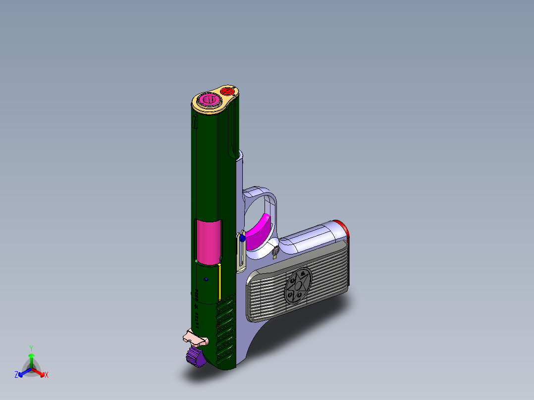 3Dmax Tokarev TT-33手枪结构图正等轴测图