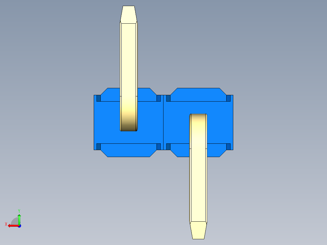 彩色公排针 100mil 2.54mm 系列-DS1022_blue_02p_100mil_Type_SMT_R2_rev1.0后视图