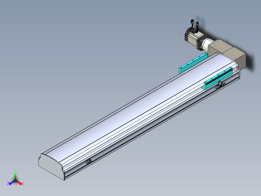 同步带滑台-半封闭B22-L100-C-S1100-L-P75-D3-N5正等轴测图