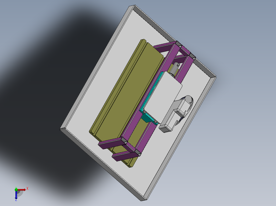 Q284-智能石材切割液压控制系统的设计【三维SolidWorks】俯视图