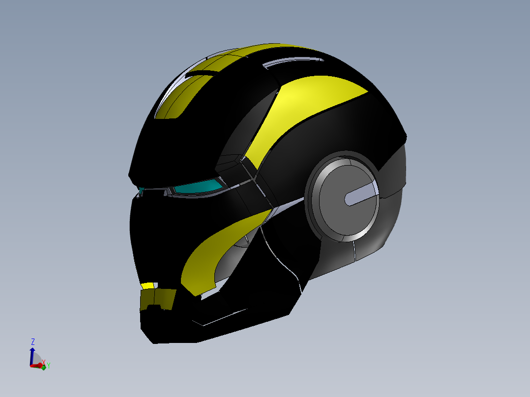 黑色黄色铁头盔