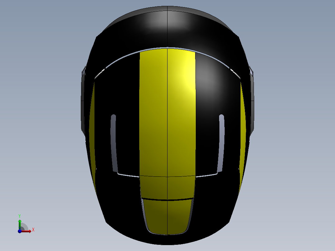 黑色黄色铁头盔前视图