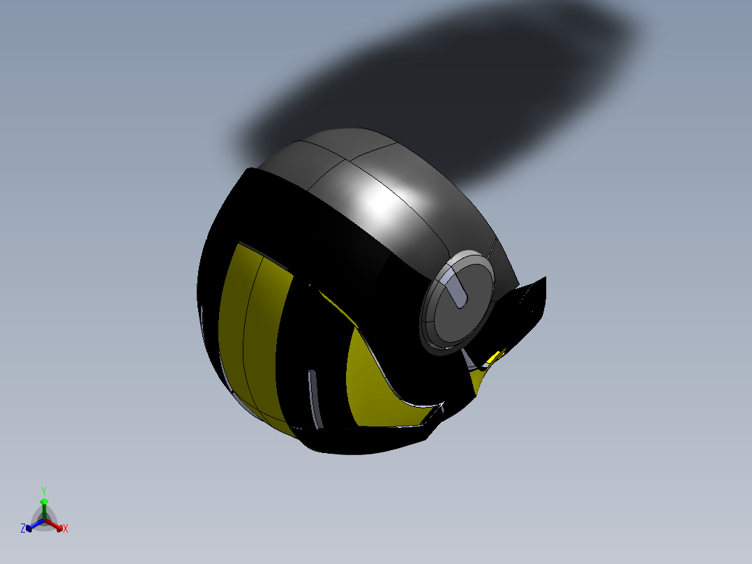 黑色黄色铁头盔正等轴测图