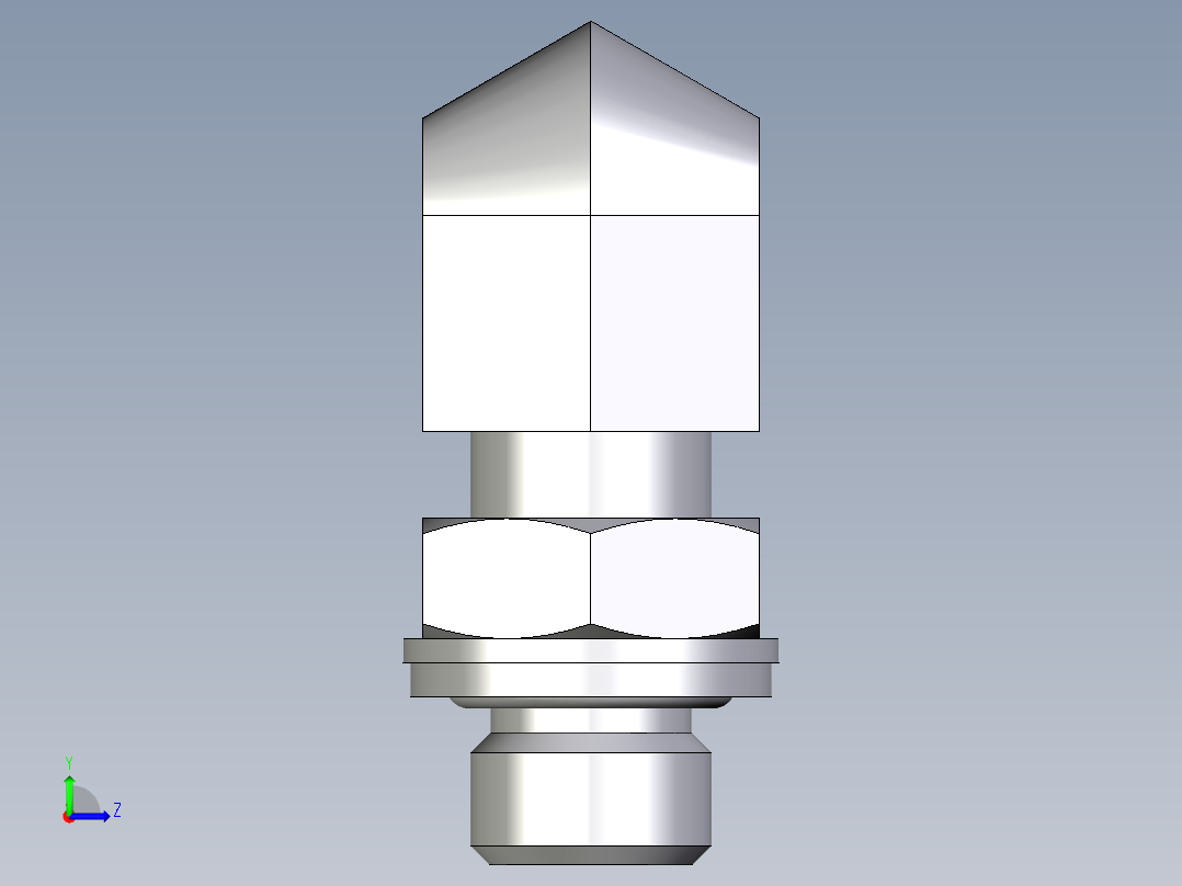 卡套式工业通用硬管接头EO_Adjustable_Locknut_elbow_WEE06ZLMCF左视图