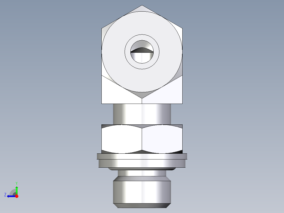 卡套式工业通用硬管接头EO_Adjustable_Locknut_elbow_WEE06ZLMCF右视图