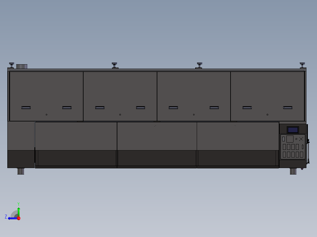 在线式隧道炉右视图