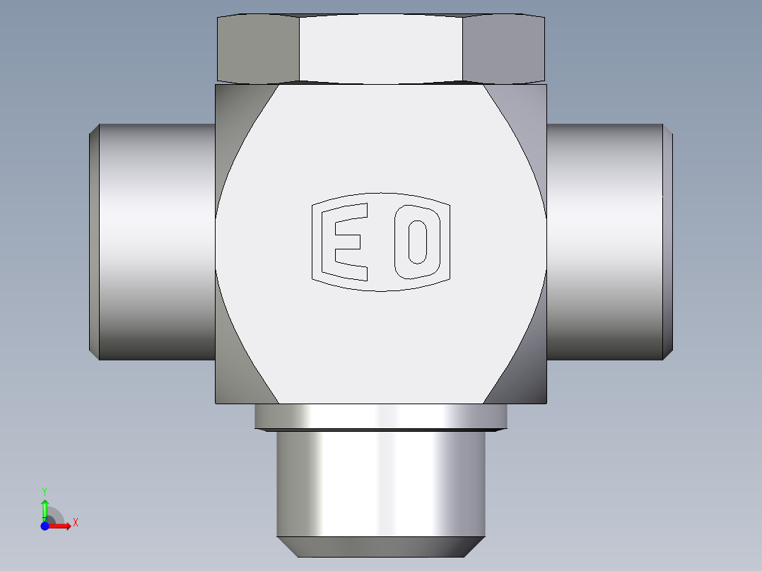卡套式工业通用硬管接头EO_High_pressure_banjo_tee_TH20SROMD71前视图