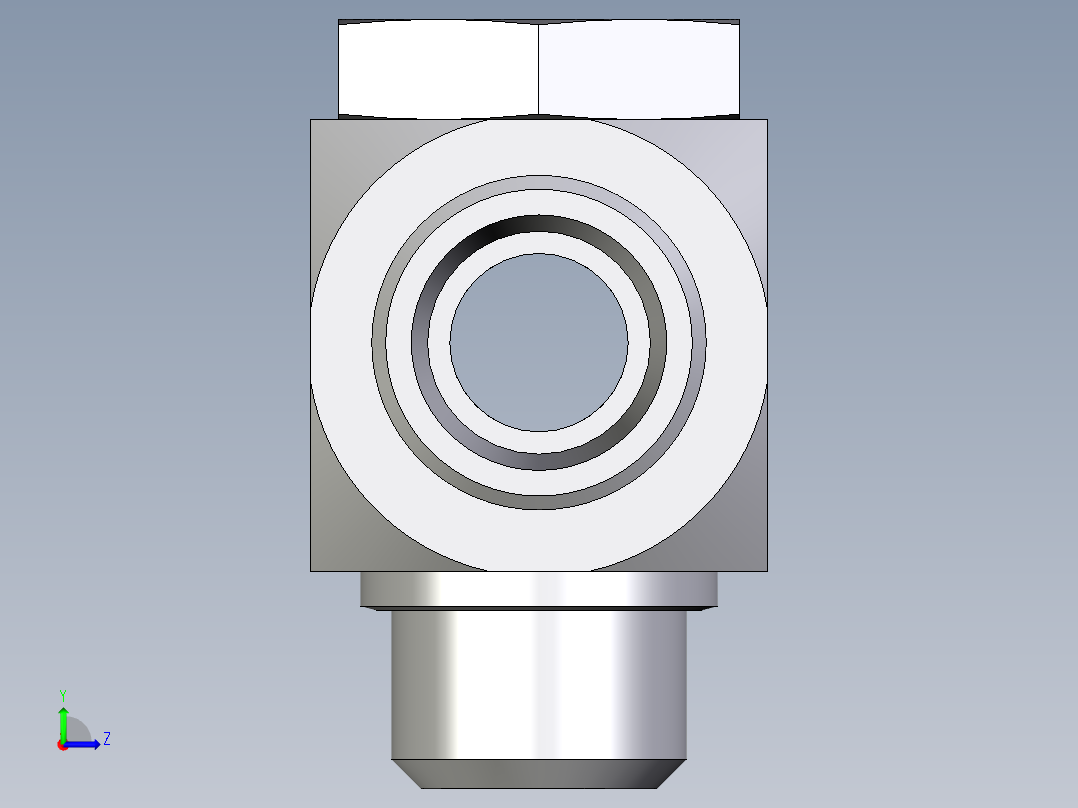 卡套式工业通用硬管接头EO_High_pressure_banjo_tee_TH20SROMD71左视图