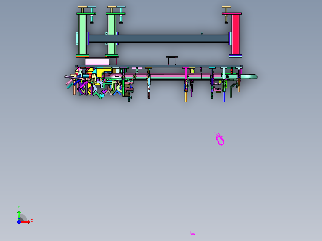 汽车门框一体焊接工装前视图