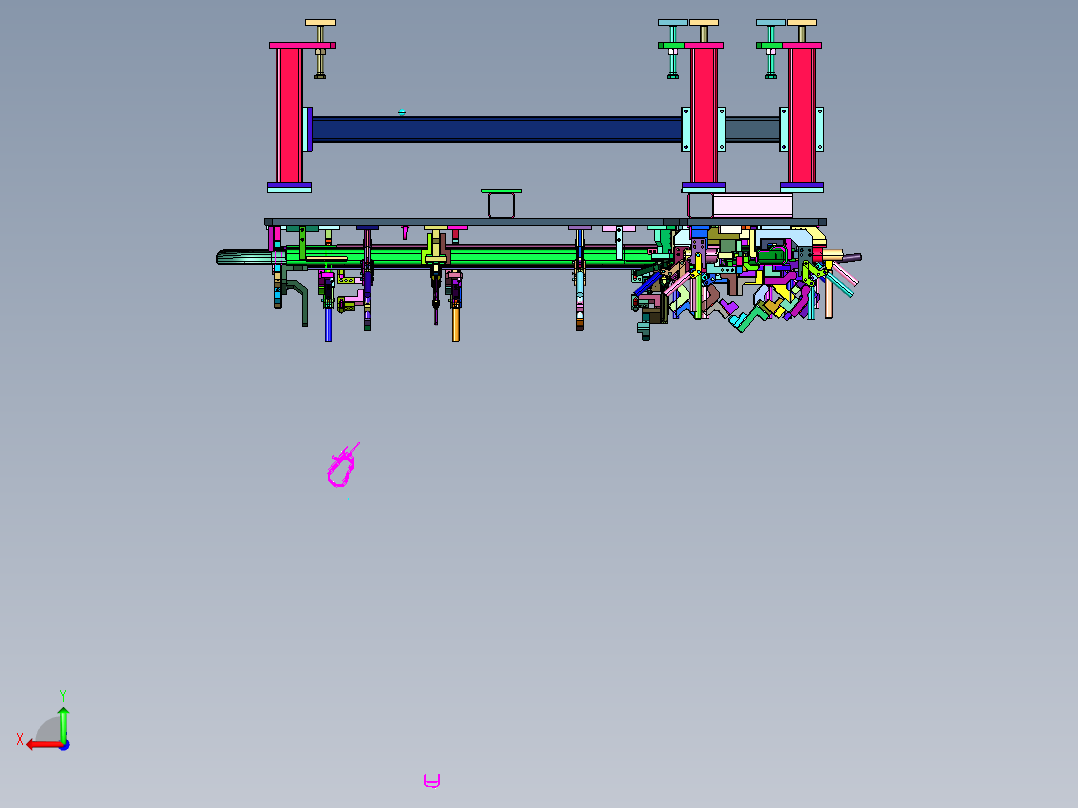 汽车门框一体焊接工装后视图