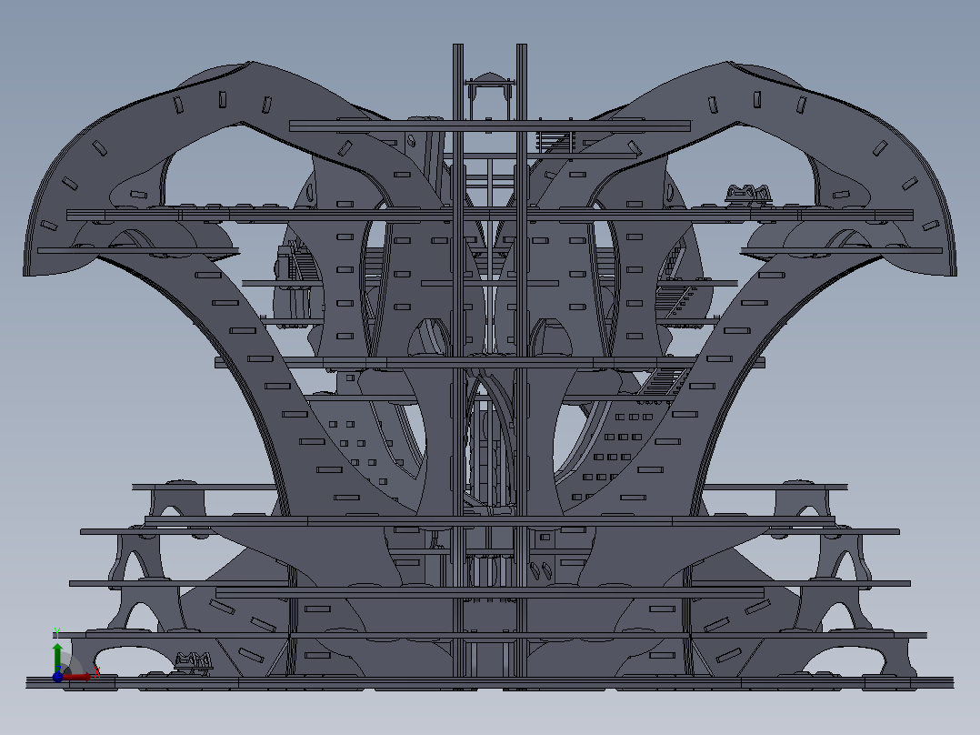 激光下料拼图CAD-SOLIDWORKS 2009-STEP _ IGES前视图