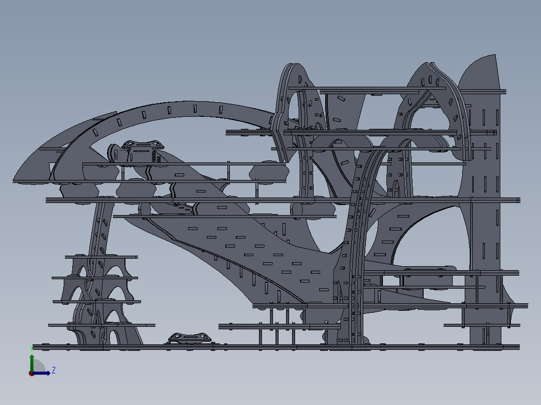 激光下料拼图CAD-SOLIDWORKS 2009-STEP _ IGES左视图
