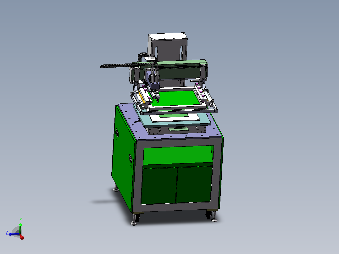 丝印机 3D图纸 机械设备 平面丝印机 3D模型图纸文件素材主视图