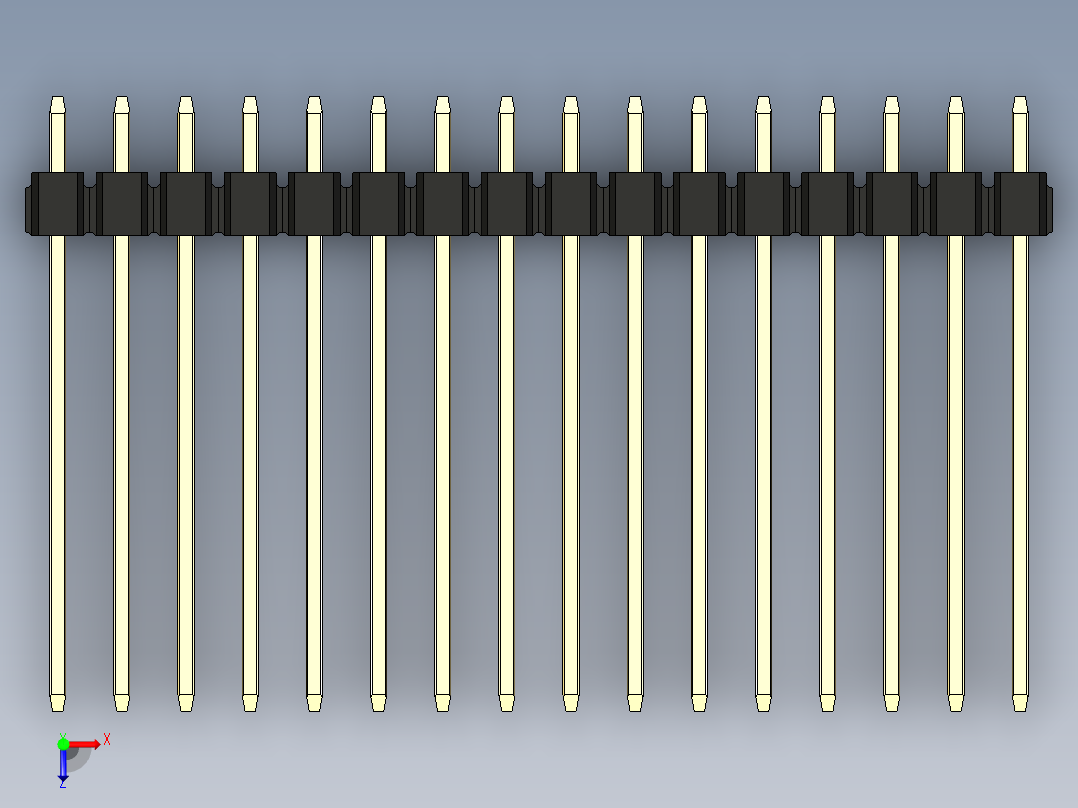 彩色公头100mil（2.54mm）系列-DS1021_black_3x16p_100mil_Type19_rev1.0俯视图