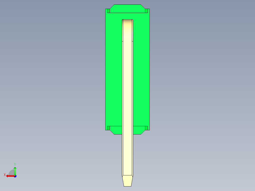 彩色公排针 100mil 2.54mm 系列-DS1022_green_3x01p_100mil_TypeD_rev1.0后视图