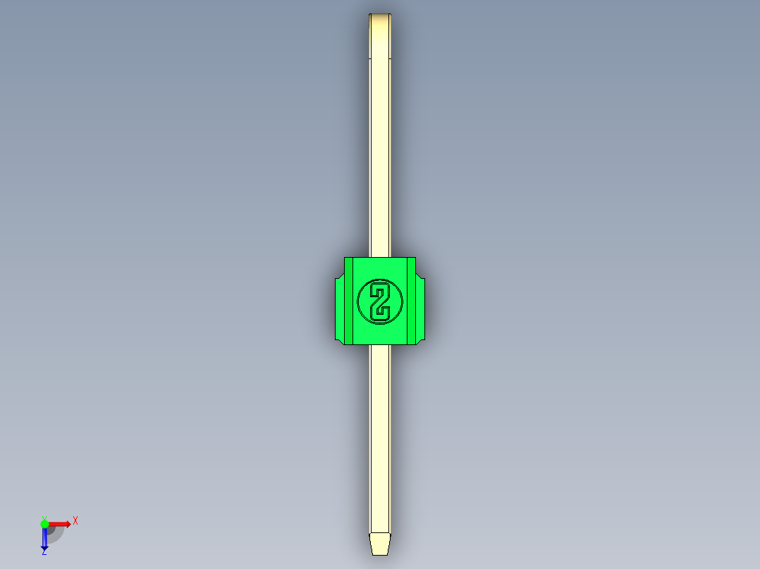 彩色公排针 100mil 2.54mm 系列-DS1022_green_3x01p_100mil_TypeD_rev1.0俯视图