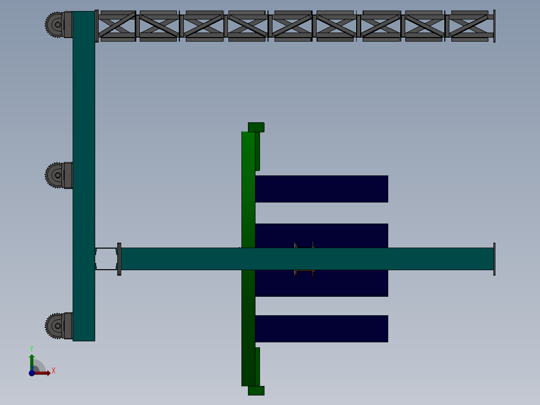 一种容器烘干设备前视图