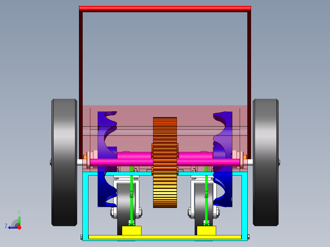 手推式割草机模型设计含三维二维说明书右视图