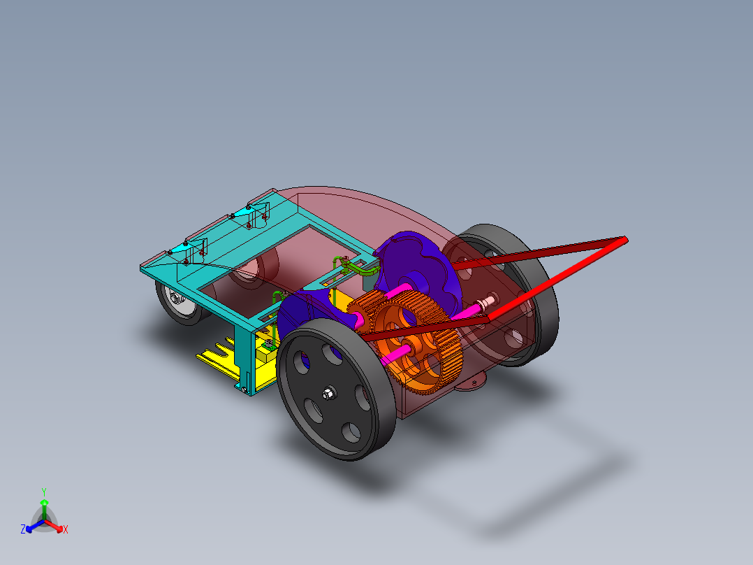手推式割草机模型设计含三维二维说明书正等轴测图