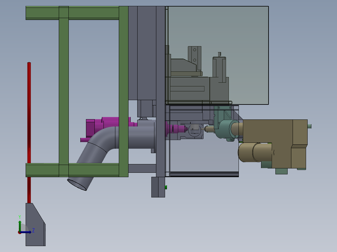 五轴钻床左视图