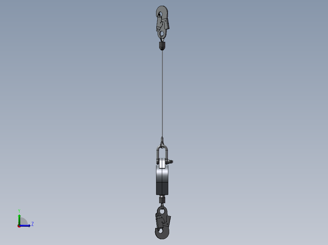 防坠器模型SW左视图