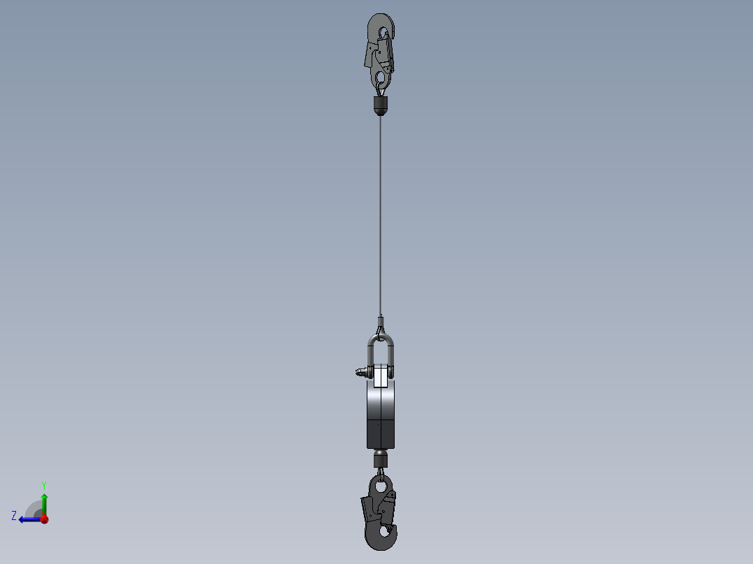 防坠器模型SW右视图