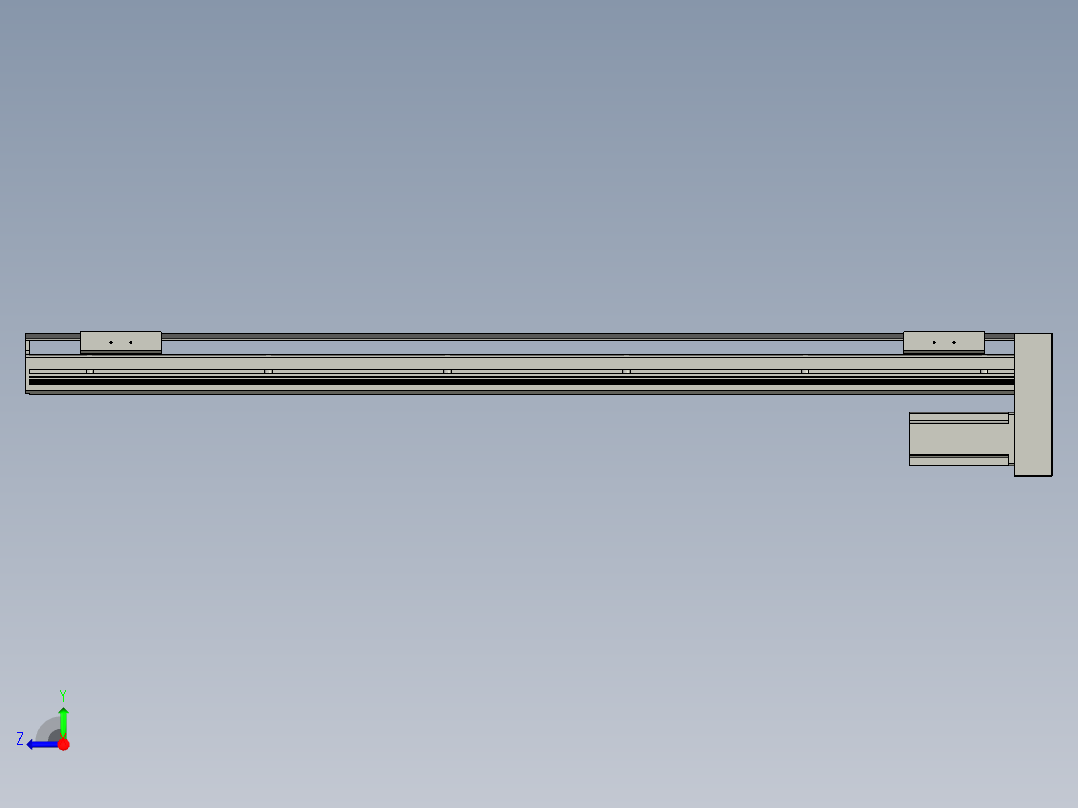 直线模组LHAT10-CA-S900-D-C3设计图纸右视图