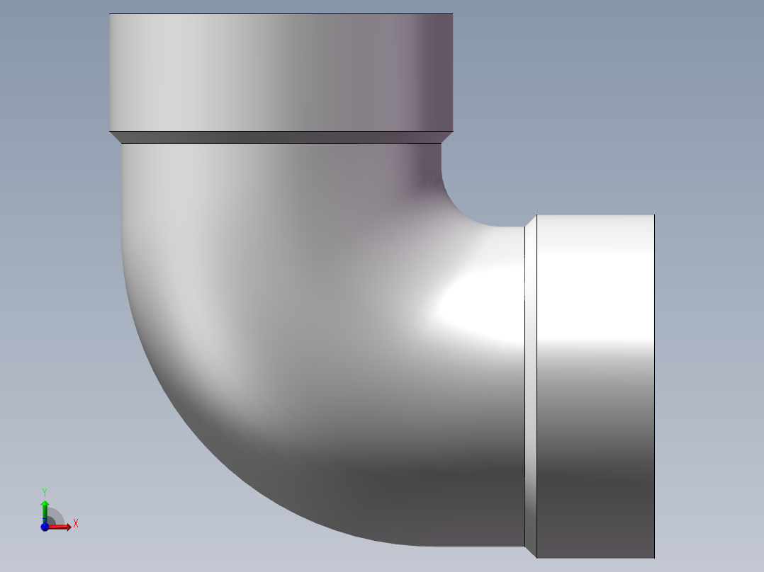 弯头-90°等径 DN8前视图