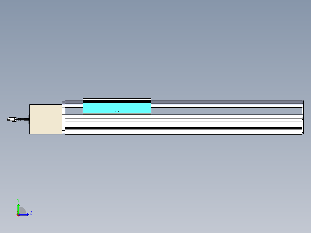 同步带滑台-半封闭B22-L100-C-S400-R-P75-D3-N5左视图