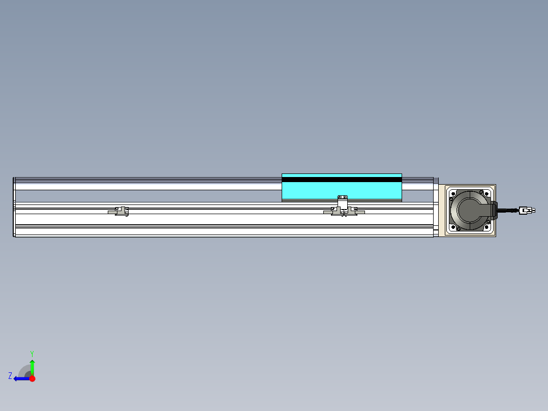 同步带滑台-半封闭B22-L100-C-S400-R-P75-D3-N5右视图