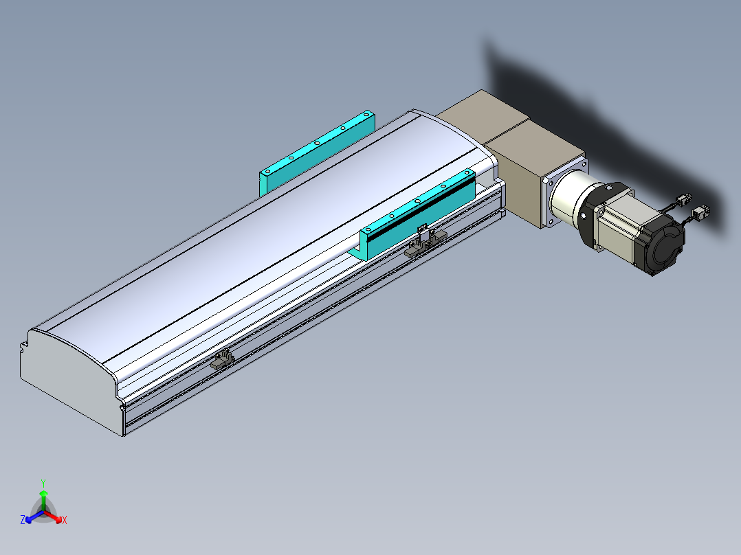 同步带滑台-半封闭B22-L100-C-S400-R-P75-D3-N5正等轴测图