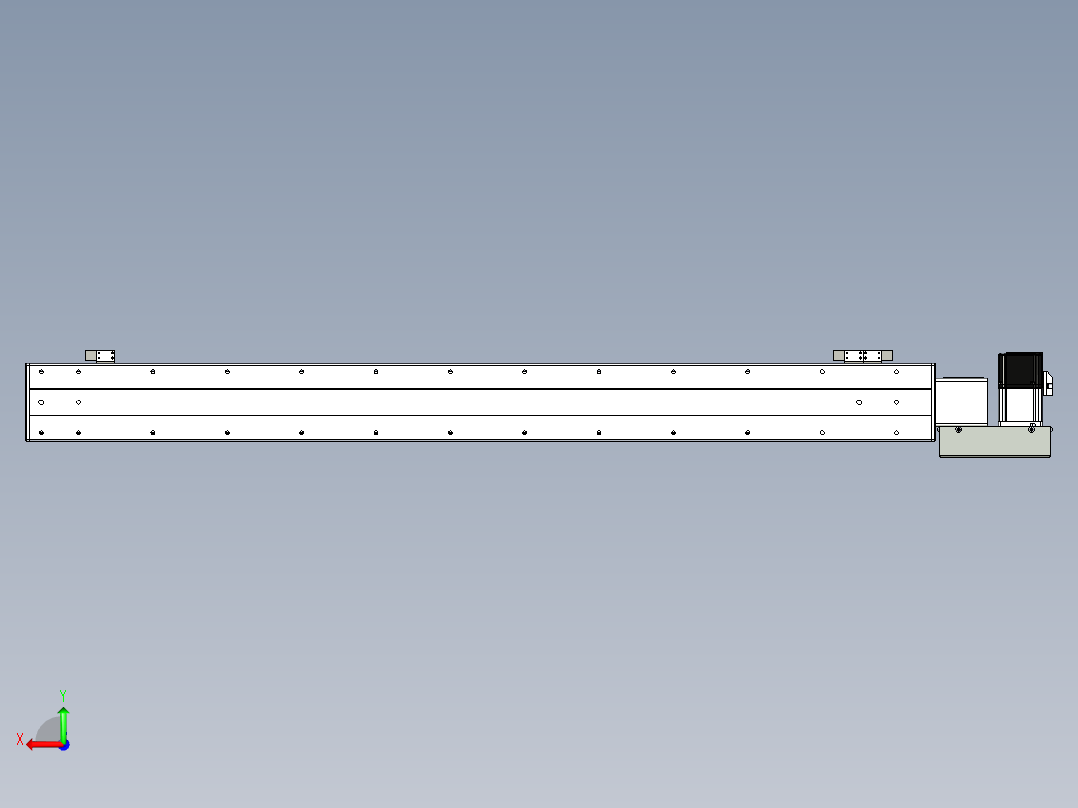 同步带滑台-半封闭B10H-L45-S1000-L-P40-D3后视图