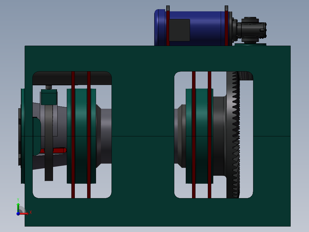 夹紧和自动转位单元前视图