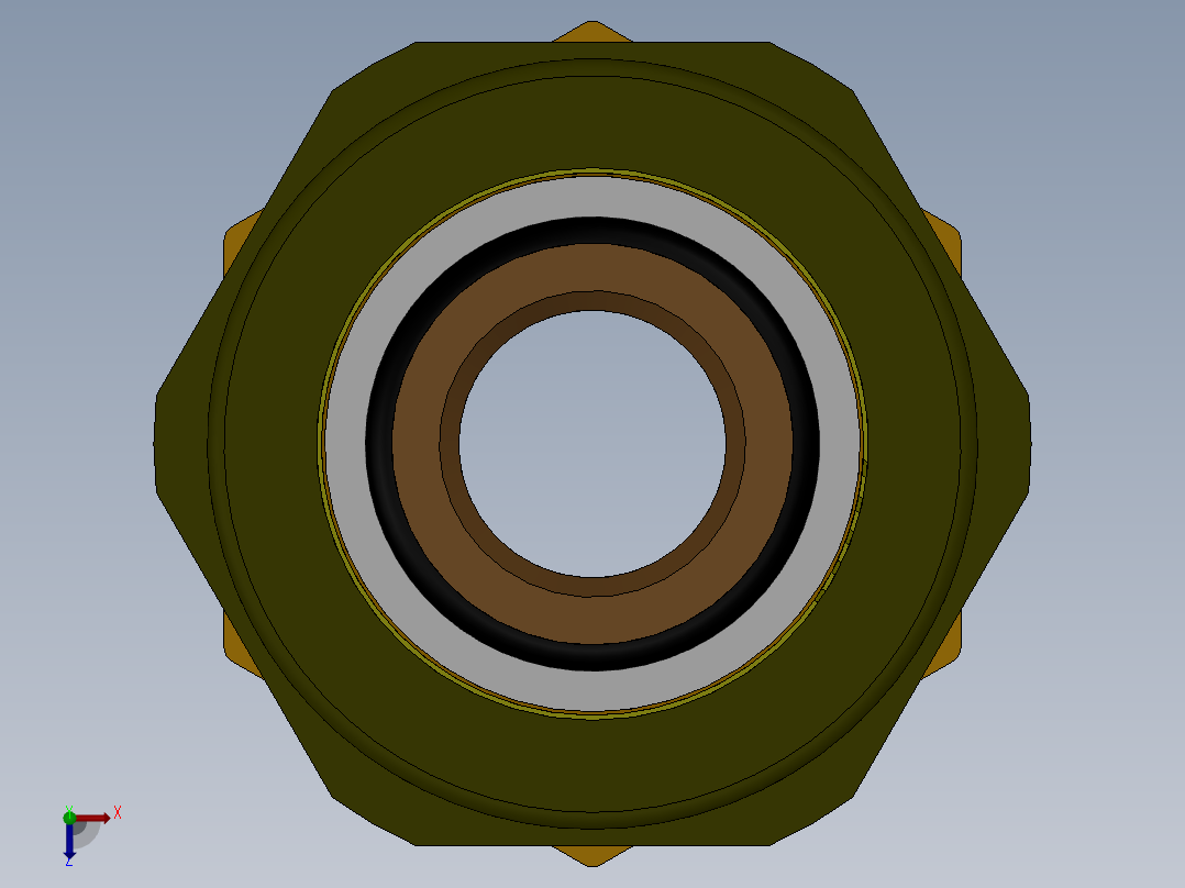管件接头、螺纹接头、三通(60)俯视图