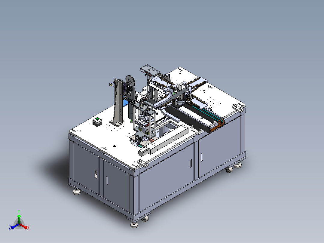 半自动贴胶下料机sw16可编辑正等轴测图