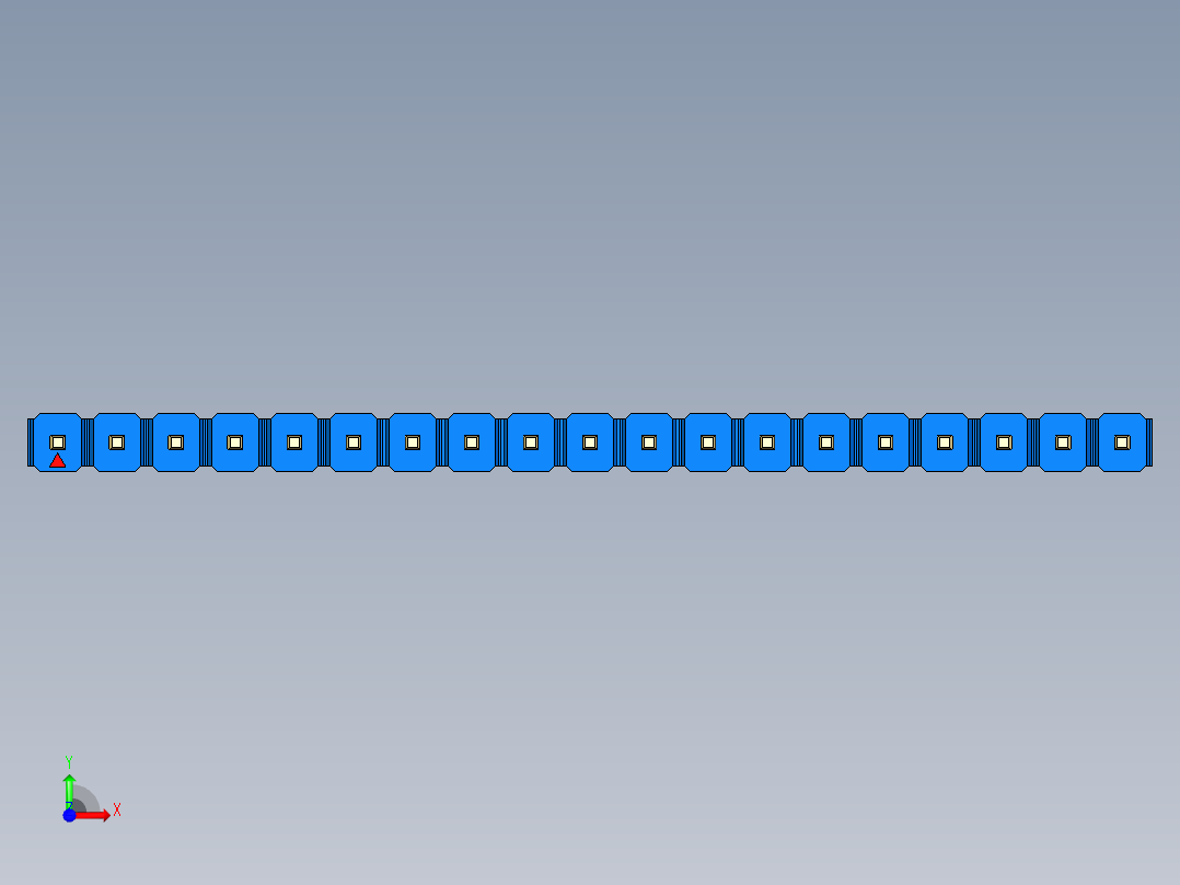 彩色公头100mil（2.54mm）系列-DS1021_blue_1x19p_100mil_Type19_rev1.0前视图