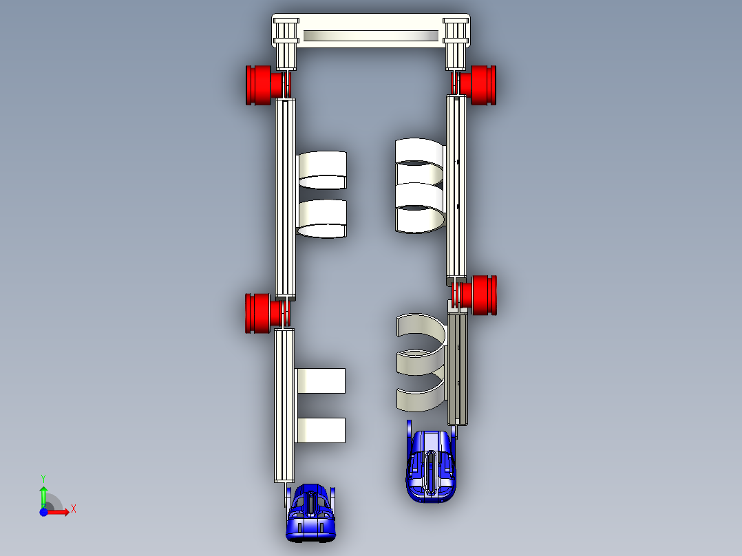 下肢腿部康复机器人模型【inventor格式2018】前视图