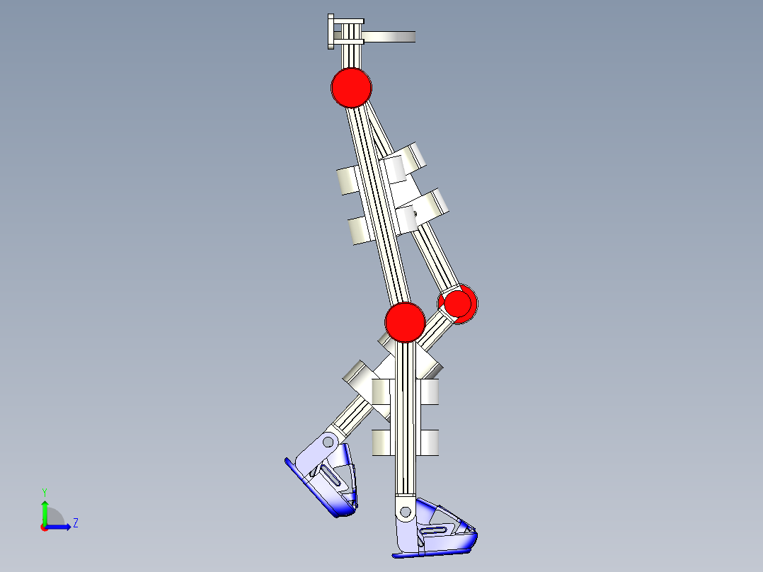下肢腿部康复机器人模型【inventor格式2018】左视图