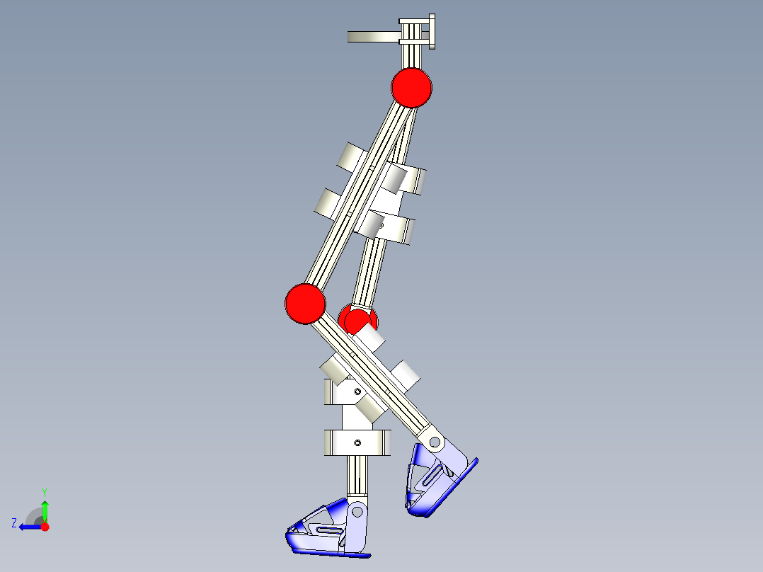 下肢腿部康复机器人模型【inventor格式2018】右视图