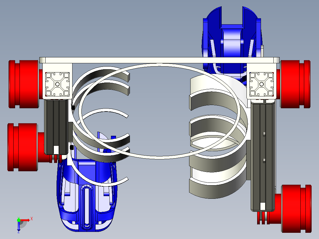 下肢腿部康复机器人模型【inventor格式2018】俯视图