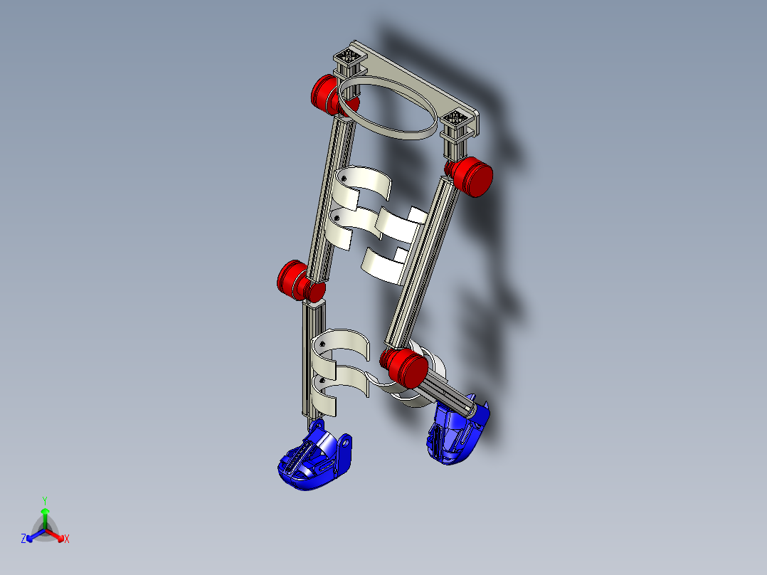 下肢腿部康复机器人模型【inventor格式2018】正等轴测图